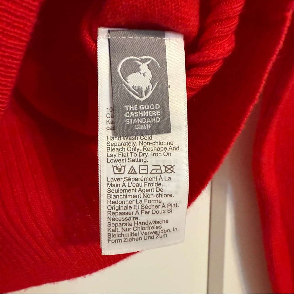 J. CREW Women’s XS Cashmere Shrunken Crew Neck Sweater Belvedere Red Cropped - Picture 5 of 7